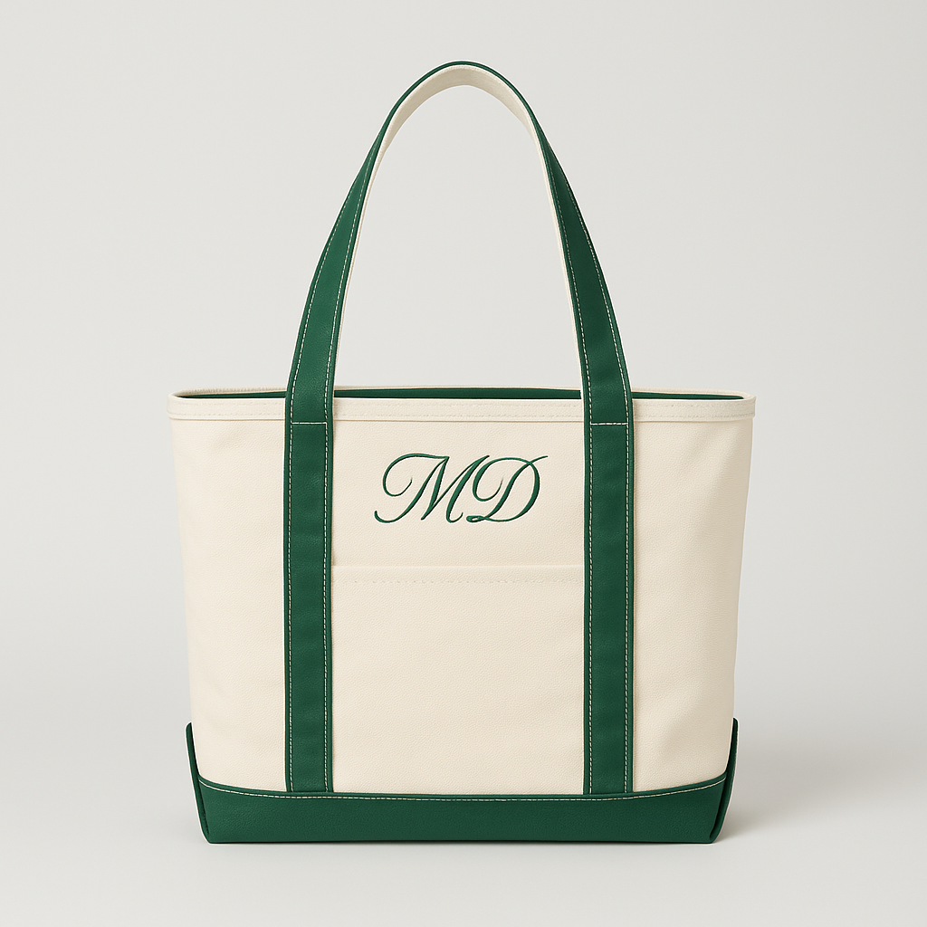 Personalized Canvas Tote Bag – Custom Name or Monogram Embroidered Tote