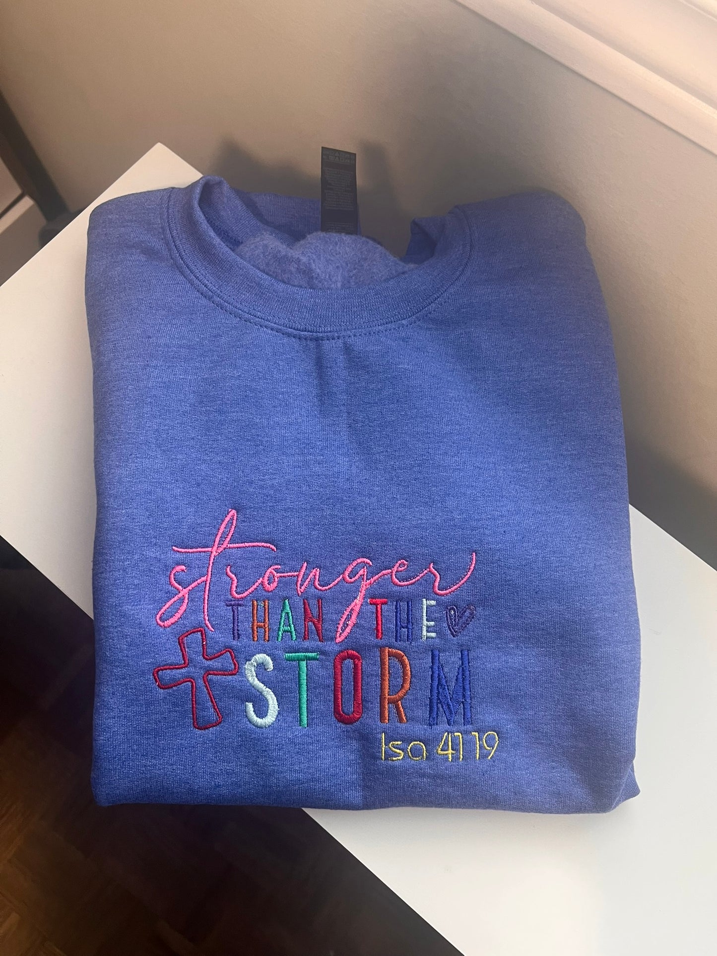 Stronger Than The Storm Sweatshirt – Motivational Unisex Sweater