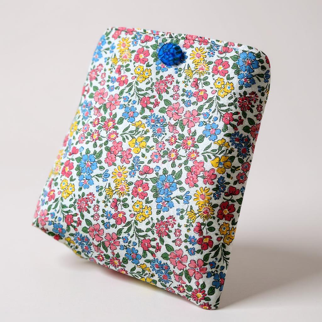 The Daily Chapter Blue and Yellow Floral Book/E-Reader Sleeve – Handmade, Protective & Stylish