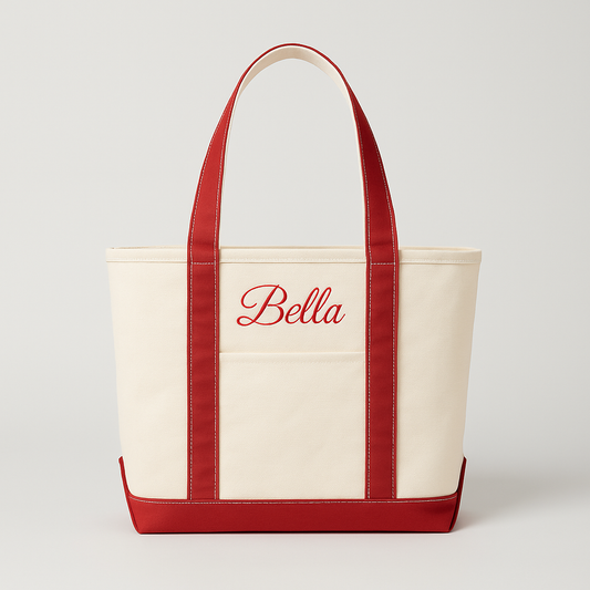 Personalized Canvas Tote Bag – Custom Name or Monogram Embroidered Tote
