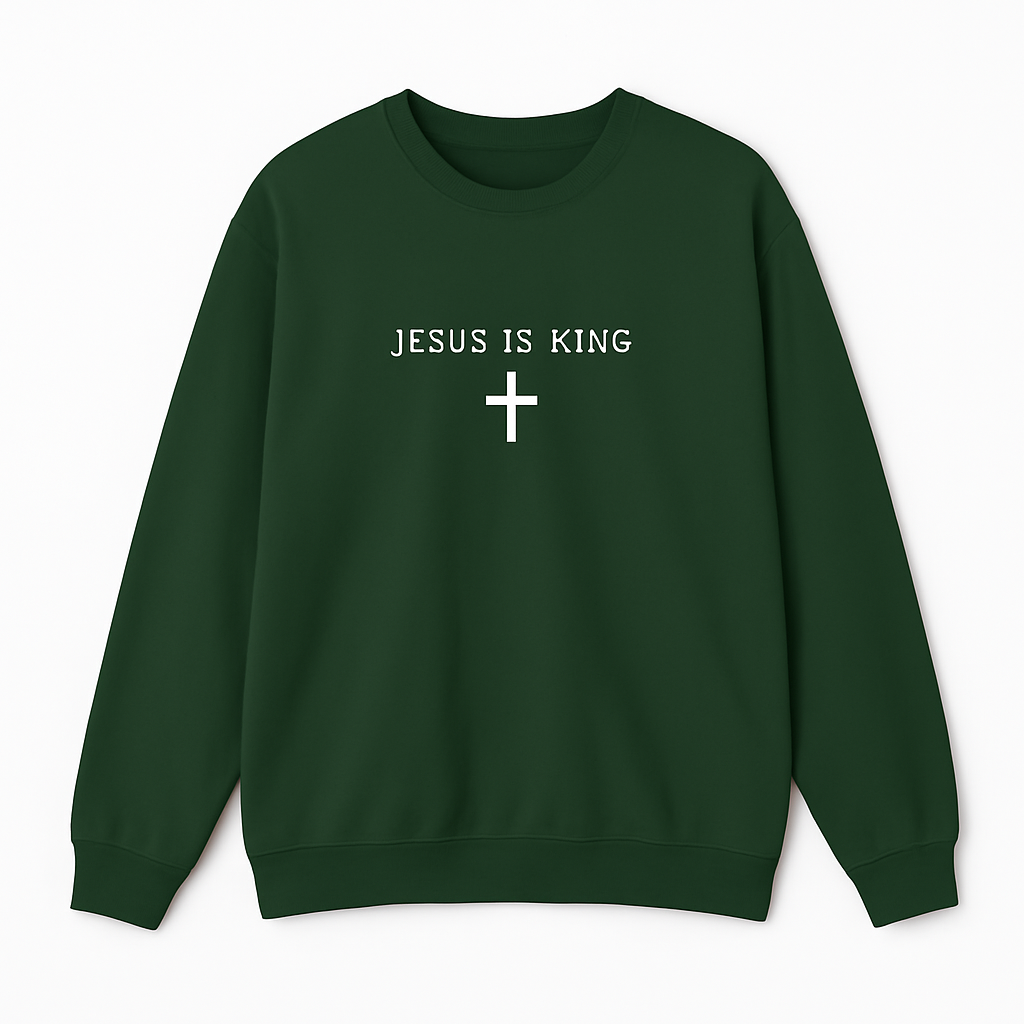 Jesus is King Embroidered Sweatshirt