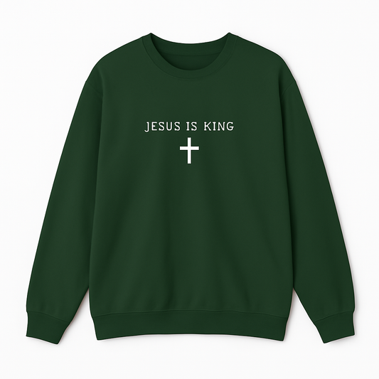 Jesus is King Embroidered Sweatshirt