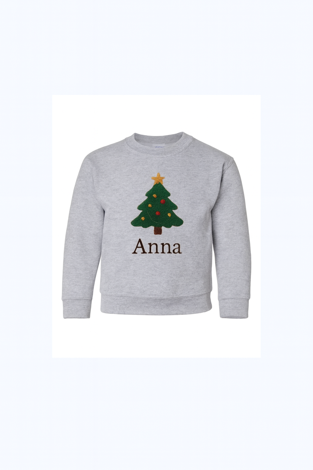 Personalized Kids Christmas Tree Sweatshirt – Custom Name Holiday Sweater