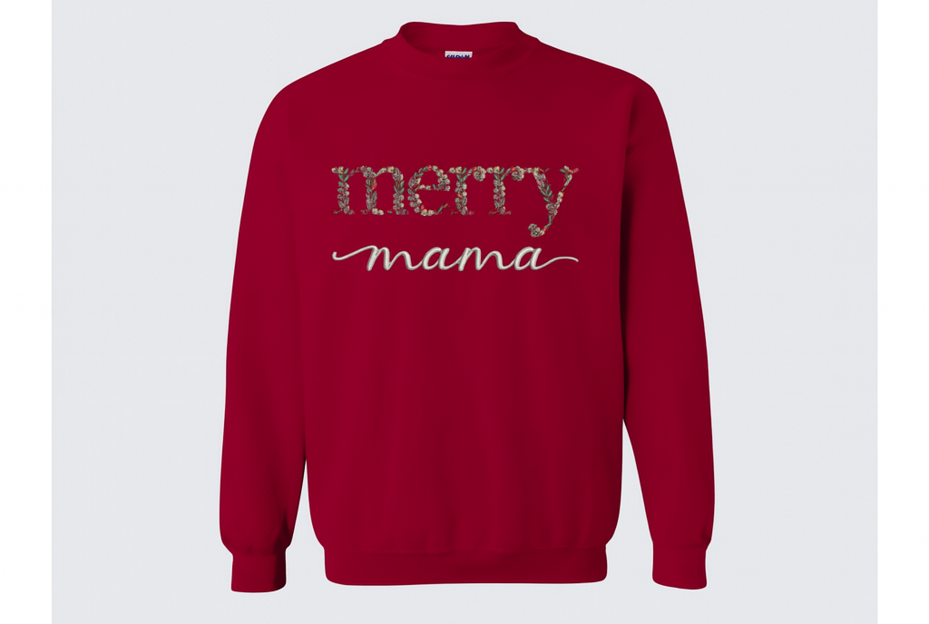 Merry Mama Christmas Embroidered Sweatshirt