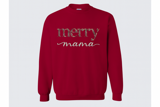 Merry Mama Christmas Embroidered Sweatshirt