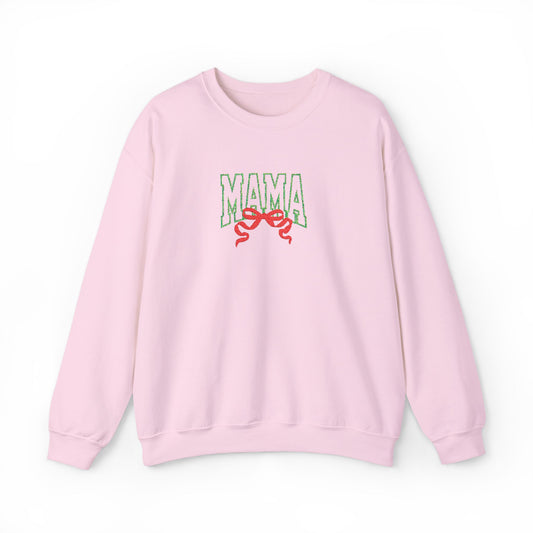 MAMA Bow Embroidered Sweatshirt