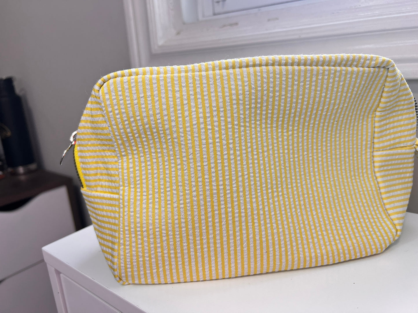 Personalized Embroidered Seersucker Bag, Embroidered | Handmade & Personalized Pouch