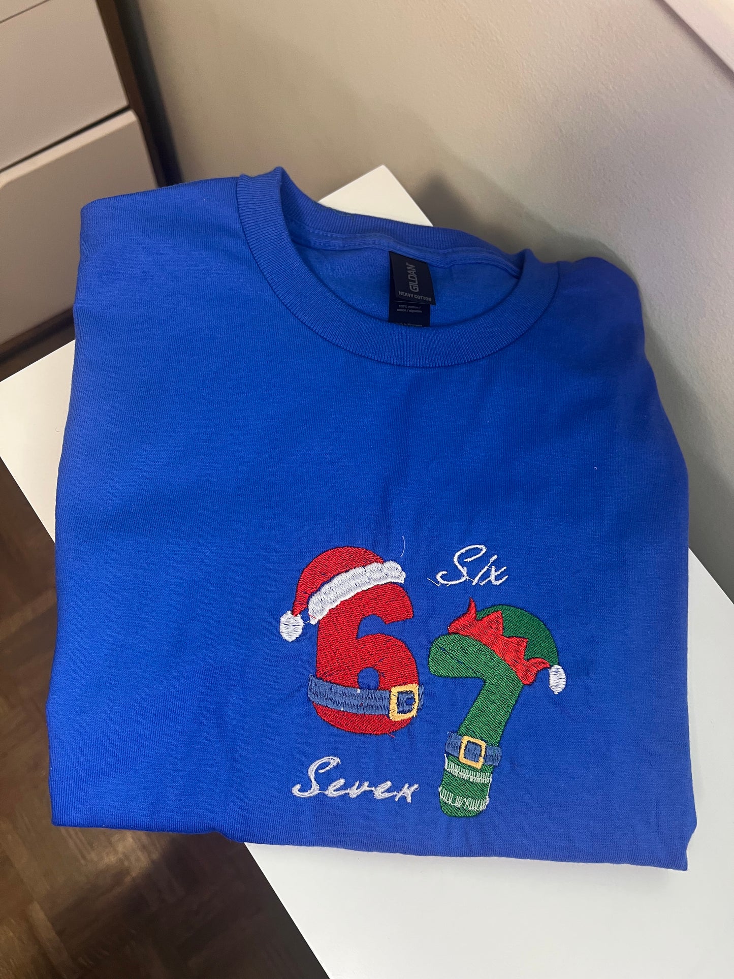 Six Seven Holiday Embroidered T-Shirt