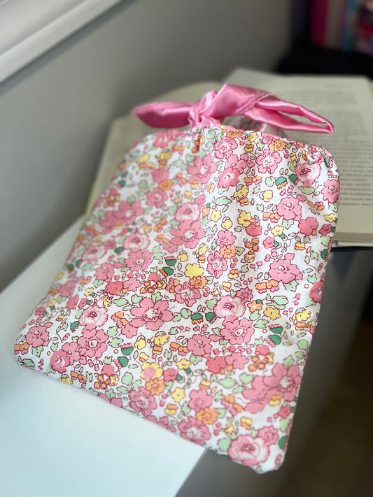 Plot Twist Pink Floral Book/E-Reader Sleeve – Handmade, Protective & Stylish