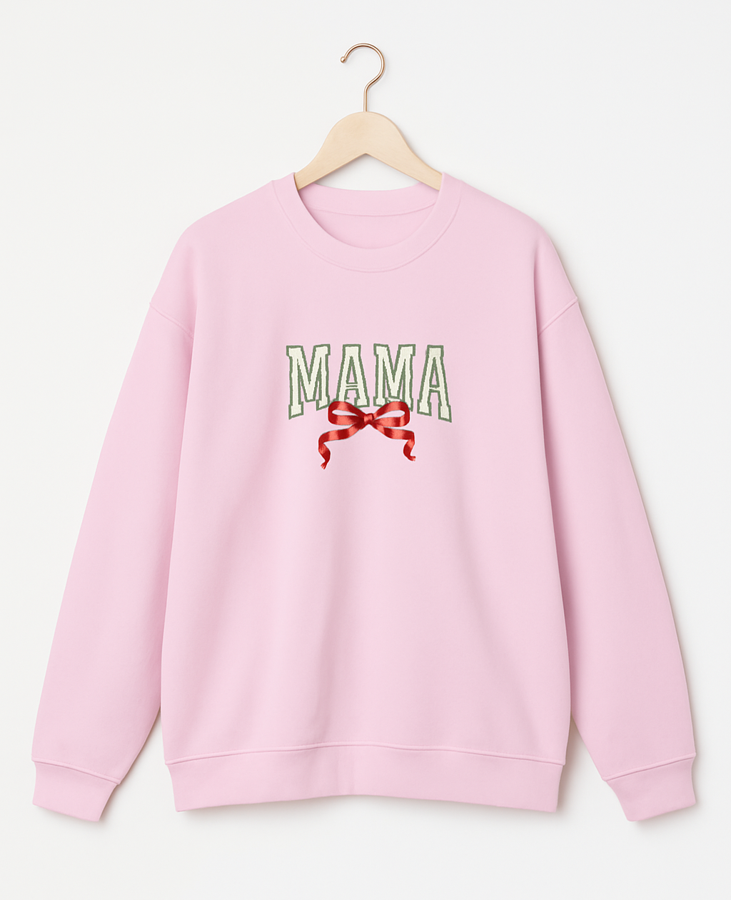 MAMA Bow Embroidered Sweatshirt