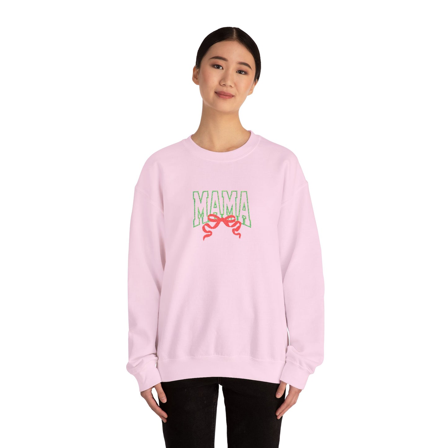 MAMA Bow Embroidered Sweatshirt