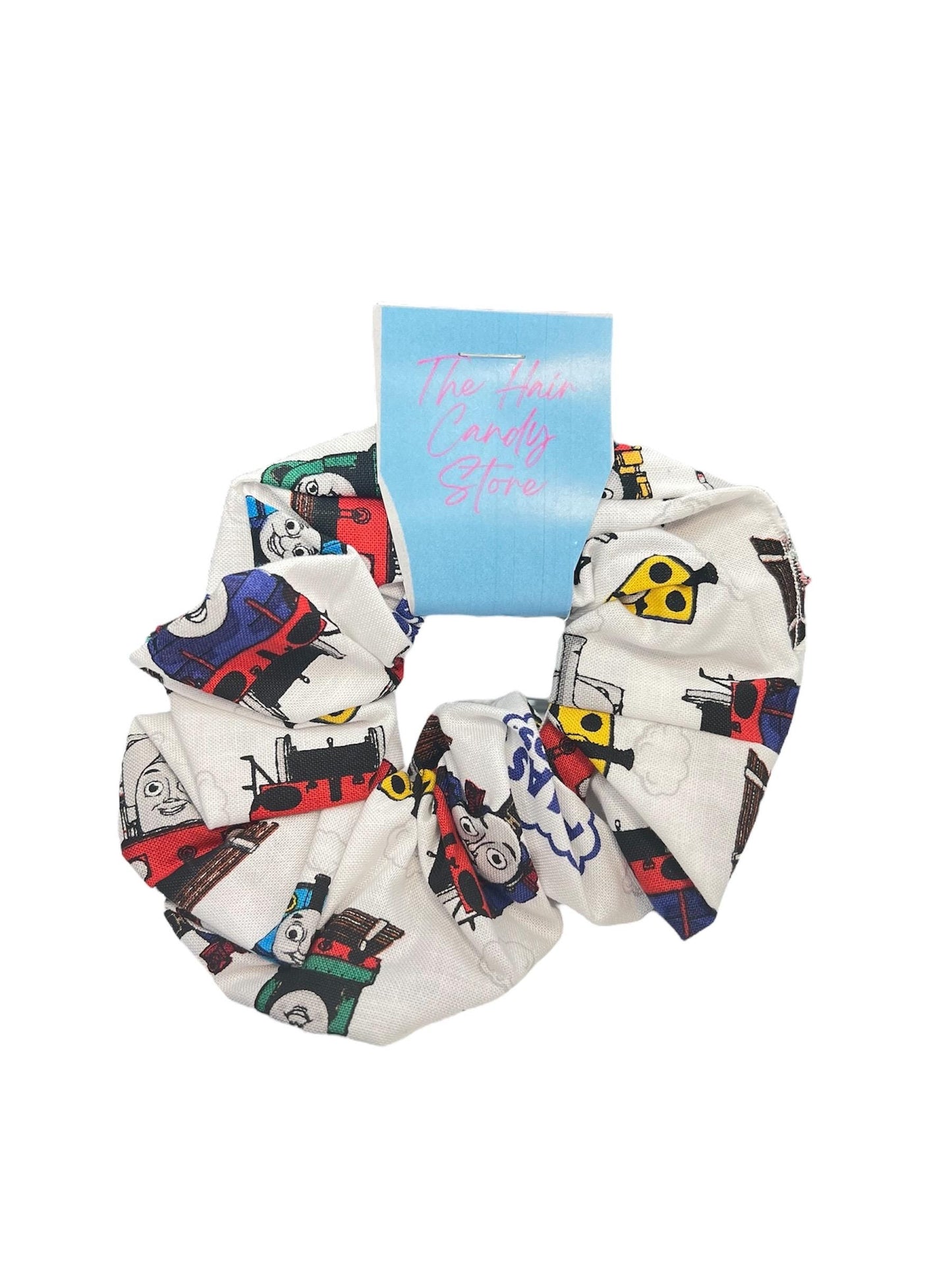 Train Scrunchies | Colorful Cotton Hair Accessories for Kids