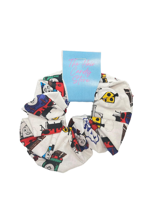 Train Scrunchies | Colorful Cotton Hair Accessories for Kids