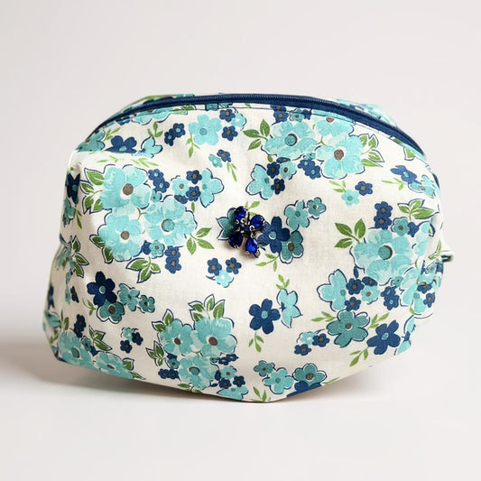 Everyday Queen Blue Floral | Handmade & Personalized  Pouch