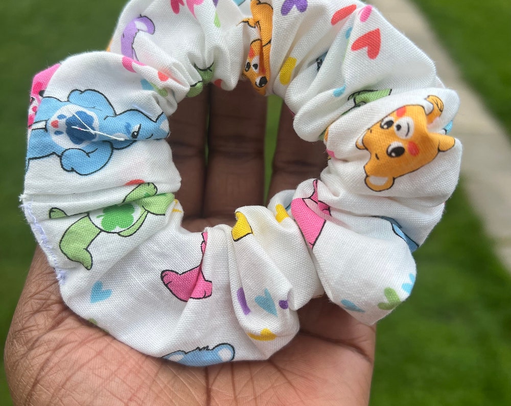 Little colorful bears scrunchie, kids hair accessory, children hair