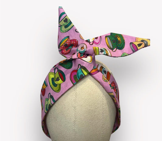 Handmade Cotton Wire Head Wrap, Versatile Crisscross or Bow Style Hair Accessory