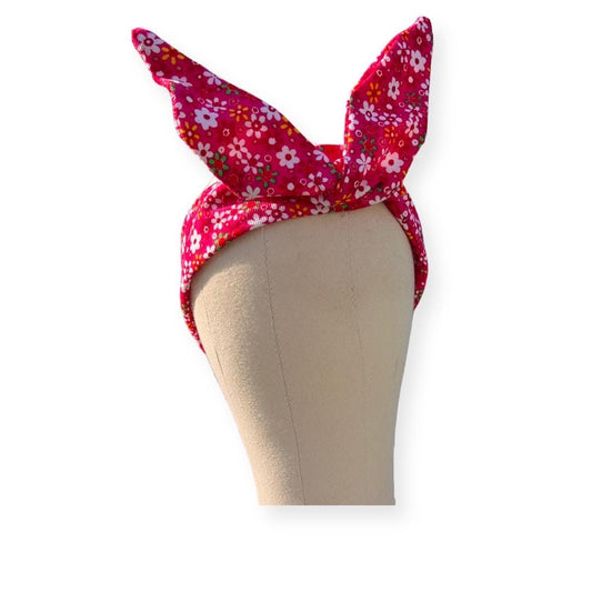 Gift for her Corduroy wire headband | Pink flowery headband| Twist headband