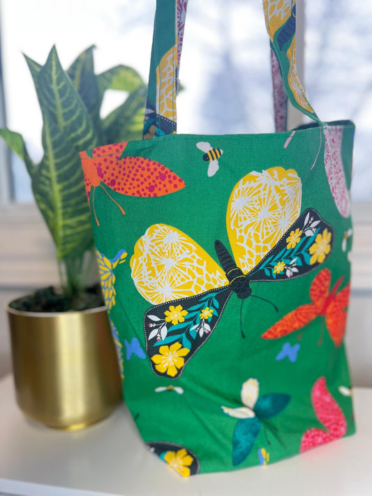 Handmade Butterfly Canvas Tote Bags in Bulk | Eco-Friendly Shopping Totes | Personalized Gifts for Her, Bridal Showers & Events