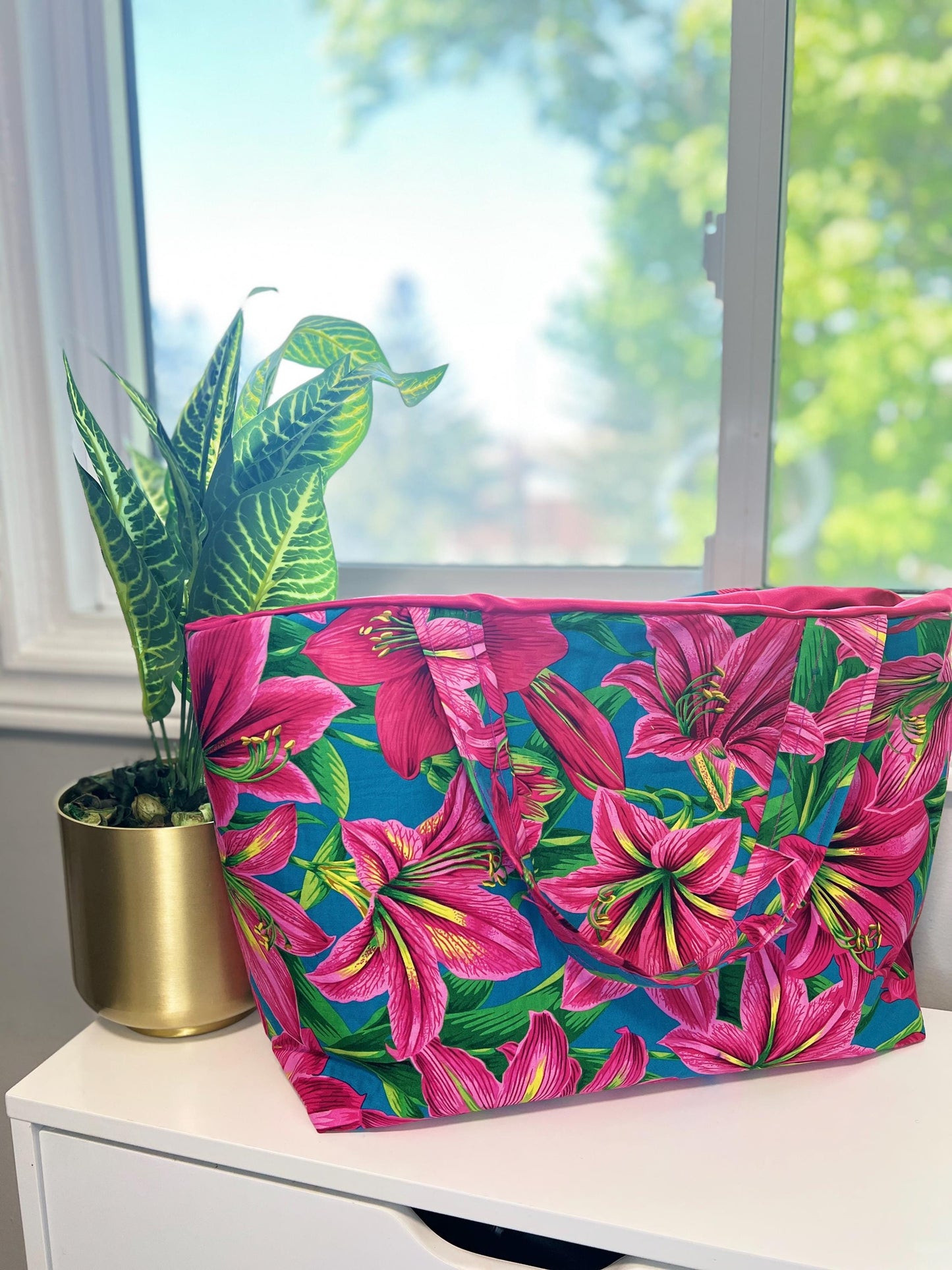 Carry-All Carry Floral Tote Bag for Women | Eco-Friendly Cotton Shopping Tote | Personalized Gift for Her | Reusable Market Bag | Canadian made